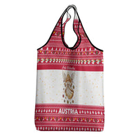 Austria Christmas Grocery Bag with Frohe Weihnachten Angel Design and Red White Holiday - Wonder Print Shop