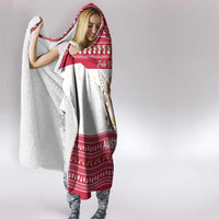 Austria Christmas Hooded Blanket with Frohe Weihnachten Angel Design and Red White Holiday - Wonder Print Shop