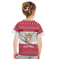 Austria Christmas Kid T Shirt with Frohe Weihnachten Angel Design and Red White Holiday - Wonder Print Shop