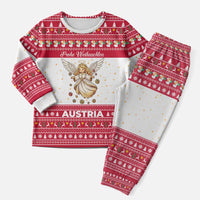 Austria Christmas Pajama Set with Frohe Weihnachten Angel Design and Red White Holiday - Wonder Print Shop