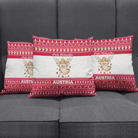 Austria Christmas Pillow Cover with Frohe Weihnachten Angel Design and Red White Holiday - Wonder Print Shop