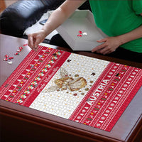 Austria Christmas Puzzle with Frohe Weihnachten Angel Design and Red White Holiday - Wonder Print Shop