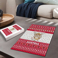 Austria Christmas Puzzle with Frohe Weihnachten Angel Design and Red White Holiday - Wonder Print Shop