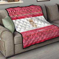 Austria Christmas Quilt with Frohe Weihnachten Angel Design and Red White Holiday - Wonder Print Shop