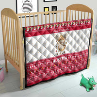 Austria Christmas Quilt with Frohe Weihnachten Angel Design and Red White Holiday - Wonder Print Shop