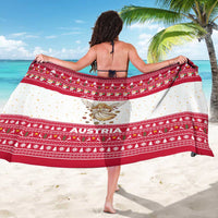 Austria Christmas Sarong with Frohe Weihnachten Angel Design and Red White Holiday - Wonder Print Shop