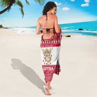 Austria Christmas Sarong with Frohe Weihnachten Angel Design and Red White Holiday - Wonder Print Shop