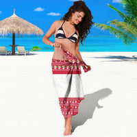 Austria Christmas Sarong with Frohe Weihnachten Angel Design and Red White Holiday - Wonder Print Shop