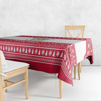 Austria Christmas Tablecloth with Frohe Weihnachten Angel Design and Red White Holiday - Wonder Print Shop