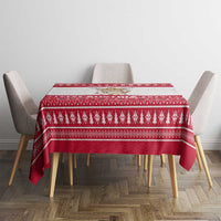 Austria Christmas Tablecloth with Frohe Weihnachten Angel Design and Red White Holiday - Wonder Print Shop