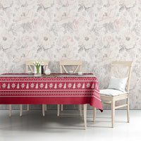 Austria Christmas Tablecloth with Frohe Weihnachten Angel Design and Red White Holiday - Wonder Print Shop