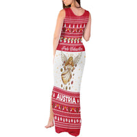 Austria Christmas Tank Maxi Dress with Frohe Weihnachten Angel Design and Red White Holiday - Wonder Print Shop