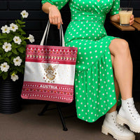 Austria Christmas Tote Bag with Frohe Weihnachten Angel Design and Red White Holiday - Wonder Print Shop