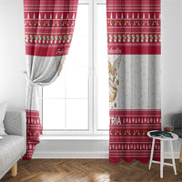 Austria Christmas Window Curtain with Frohe Weihnachten Angel Design and Red White Holiday - Wonder Print Shop