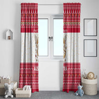 Austria Christmas Window Curtain with Frohe Weihnachten Angel Design and Red White Holiday - Wonder Print Shop