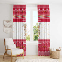 Austria Christmas Window Curtain with Frohe Weihnachten Angel Design and Red White Holiday - Wonder Print Shop