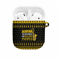 Saxophone The Instrument For Intellegent People Christmas AirPods Case Xmas Holiday Patterns - Wonder Print Shop