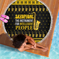 Saxophone The Instrument For Intellegent People Christmas Beach Blanket Xmas Holiday Patterns - Wonder Print Shop