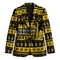 Saxophone The Instrument For Intellegent People Christmas Blazer Xmas Holiday Patterns - Wonder Print Shop
