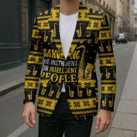 Saxophone The Instrument For Intellegent People Christmas Blazer Xmas Holiday Patterns - Wonder Print Shop