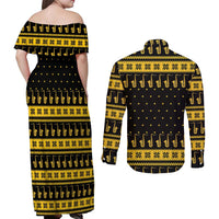 Saxophone The Instrument For Intellegent People Christmas Couples Matching Off Shoulder Maxi Dress and Long Sleeve Button Shirt Xmas Holiday Patterns - Wonder Print Shop