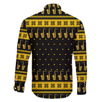 Saxophone The Instrument For Intellegent People Christmas Family Matching Long Sleeve Bodycon Dress and Hawaiian Shirt Xmas Holiday Patterns - Wonder Print Shop
