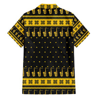 Saxophone The Instrument For Intellegent People Christmas Family Matching Short Sleeve Bodycon Dress and Hawaiian Shirt Xmas Holiday Patterns - Wonder Print Shop