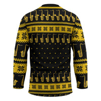 Saxophone The Instrument For Intellegent People Christmas Hockey Jersey Xmas Holiday Patterns - Wonder Print Shop