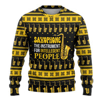 Saxophone The Instrument For Intellegent People Christmas Ugly Christmas Sweater Xmas Holiday Patterns - Wonder Print Shop