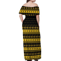 Saxophone The Instrument For Intellegent People Christmas Off Shoulder Maxi Dress Xmas Holiday Patterns - Wonder Print Shop