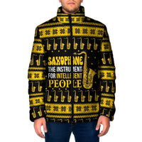 Saxophone The Instrument For Intellegent People Christmas Padded Jacket Xmas Holiday Patterns - Wonder Print Shop