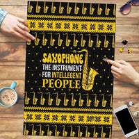 Saxophone The Instrument For Intellegent People Christmas Puzzle Xmas Holiday Patterns - Wonder Print Shop