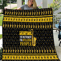 Saxophone The Instrument For Intellegent People Christmas Quilt Xmas Holiday Patterns - Wonder Print Shop