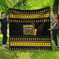 Saxophone The Instrument For Intellegent People Christmas Quilt Xmas Holiday Patterns - Wonder Print Shop