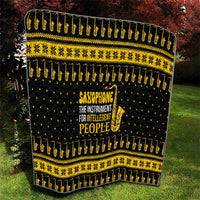 Saxophone The Instrument For Intellegent People Christmas Quilt Xmas Holiday Patterns - Wonder Print Shop