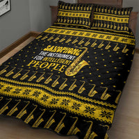Saxophone The Instrument For Intellegent People Christmas Quilt Bed Set Xmas Holiday Patterns - Wonder Print Shop