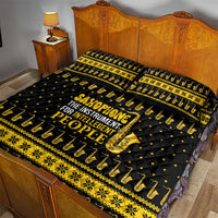 Saxophone The Instrument For Intellegent People Christmas Quilt Bed Set Xmas Holiday Patterns - Wonder Print Shop