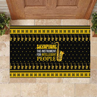 Saxophone The Instrument For Intellegent People Christmas Rubber Doormat Xmas Holiday Patterns - Wonder Print Shop