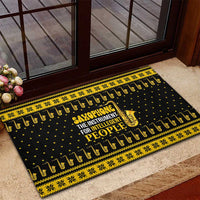 Saxophone The Instrument For Intellegent People Christmas Rubber Doormat Xmas Holiday Patterns - Wonder Print Shop