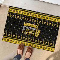 Saxophone The Instrument For Intellegent People Christmas Rubber Doormat Xmas Holiday Patterns - Wonder Print Shop