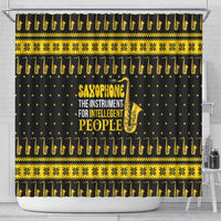 Saxophone The Instrument For Intellegent People Christmas Shower Curtain Xmas Holiday Patterns - Wonder Print Shop
