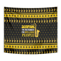 Saxophone The Instrument For Intellegent People Christmas Tapestry Xmas Holiday Patterns - Wonder Print Shop