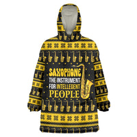 Saxophone The Instrument For Intellegent People Christmas Wearable Blanket Hoodie Xmas Holiday Patterns - Wonder Print Shop