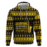 Saxophone The Instrument For Intellegent People Christmas Zip Hoodie Xmas Holiday Patterns - Wonder Print Shop
