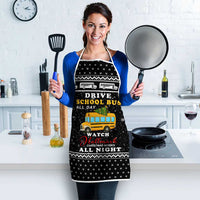 School Bus All Day Christmas Apron Xmas Holiday Patterns - Wonder Print Shop