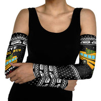 School Bus All Day Christmas Arm Sleeves Xmas Holiday Patterns - Wonder Print Shop