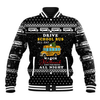 School Bus All Day Christmas Baseball Jacket Xmas Holiday Patterns - Wonder Print Shop