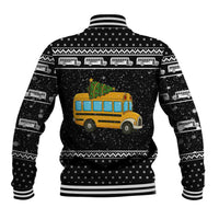 School Bus All Day Christmas Baseball Jacket Xmas Holiday Patterns - Wonder Print Shop