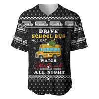 School Bus All Day Christmas Baseball Jersey Xmas Holiday Patterns - Wonder Print Shop