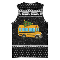 School Bus All Day Christmas Basketball Jersey Xmas Holiday Patterns - Wonder Print Shop